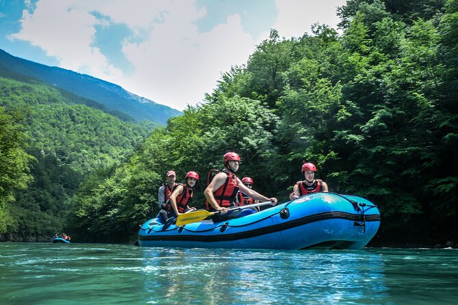 4 Hours Tara Rafting Trip - Getting fitted with rafting equipment