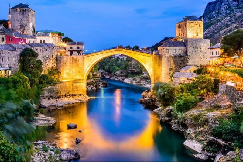 From Dubrovni:Mostar, Kravica Waterfalls, and Kajtaz Tour - Mostar and the rebuilt Old Bridge