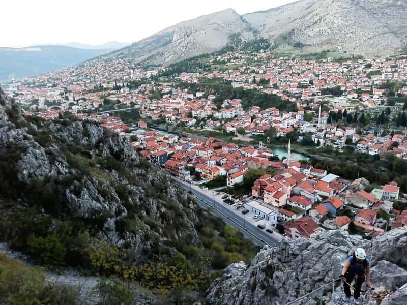 From Mostar: Via Ferrata Hum Climbing Experience - The view from the top and the walk to the cross