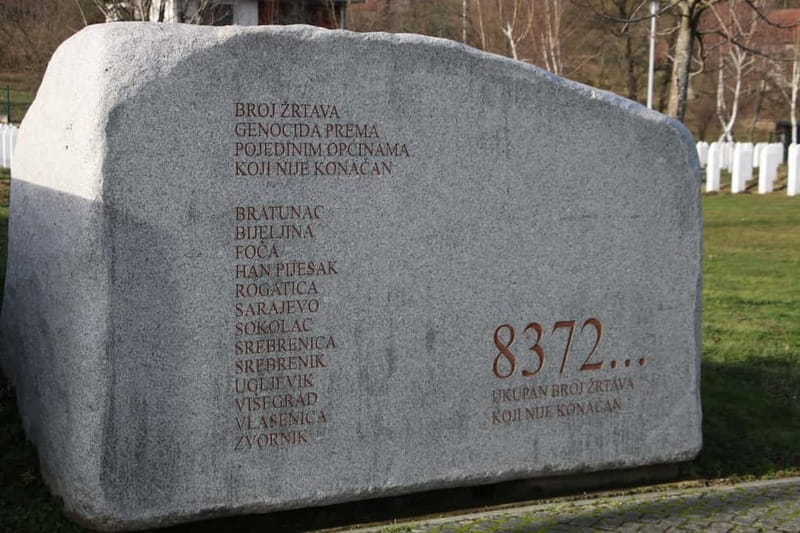 Sarajevo: Srebrenica Genocide Study Tour with War Veteran - Walking through the Potočari cemetery