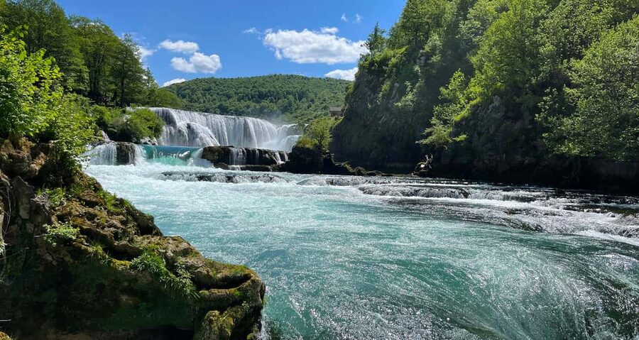 Sarajevo: Strbacki Buk & Jajce Waterfalls Day Trip - Jajce’s waterfall in the center of town
